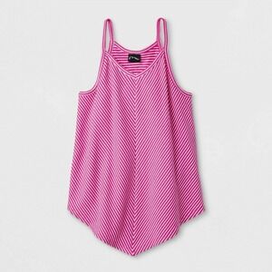 Art Class By Target Tank‎ Top Girl's Size XS 4-5 Ribbed V-Neck Berry Stripe NEW